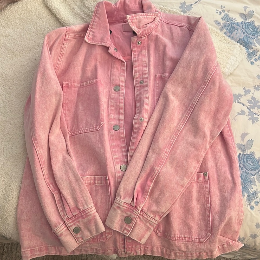 BLANKNYC pink jean jacket.